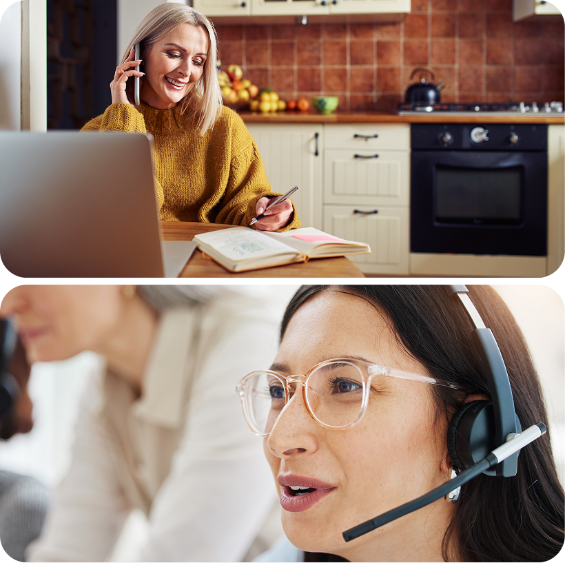 Hazel speaking by phone with a live leasing agent